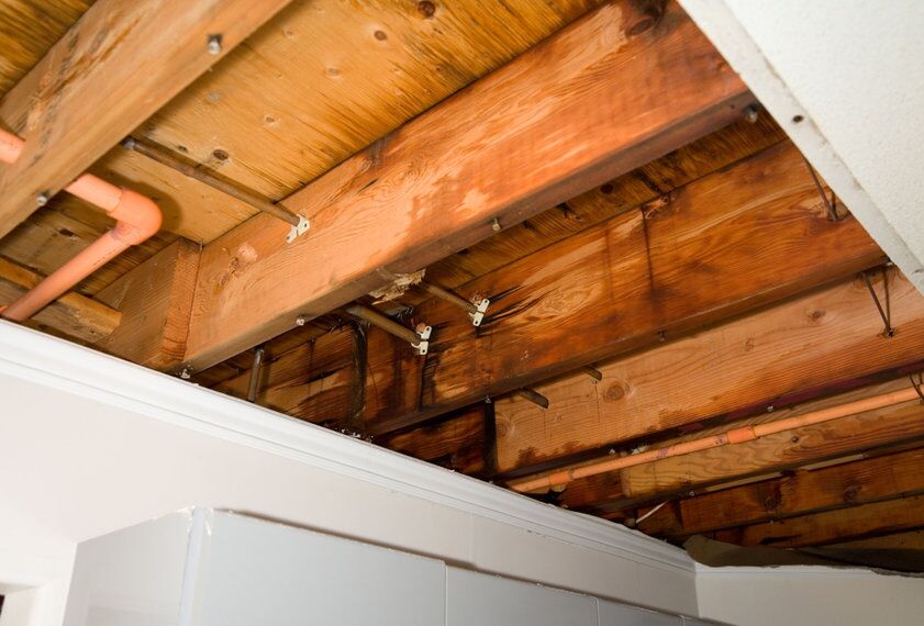 Home Interior Water leaking damage for background Home Interior Water leaking damage for background