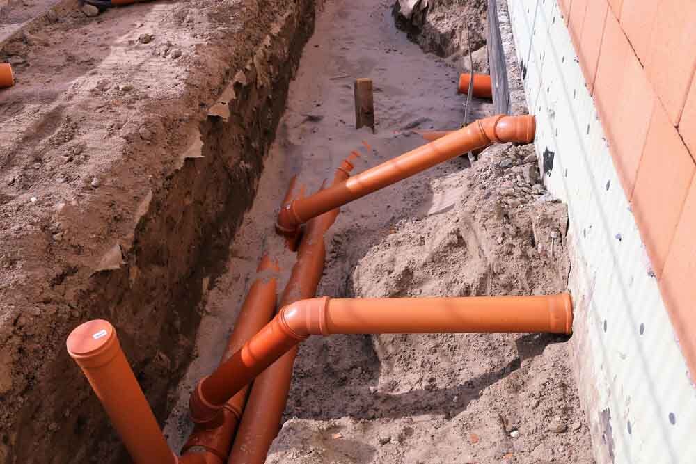 Excavated sewer system Excavated sewer system
