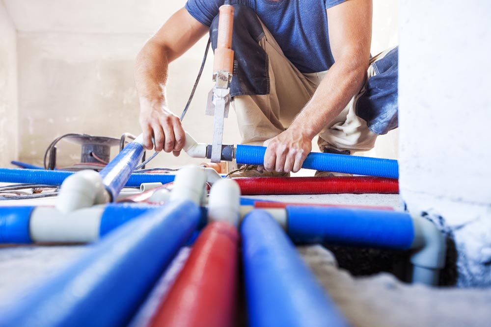Installing plumbing fixture Installing plumbing fixture